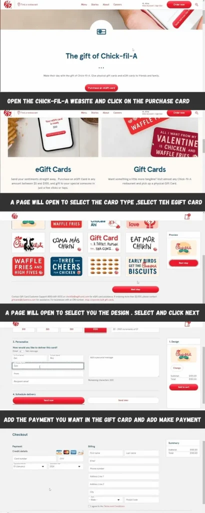 Chick-fil-A Gift Card Purchase guide infographic